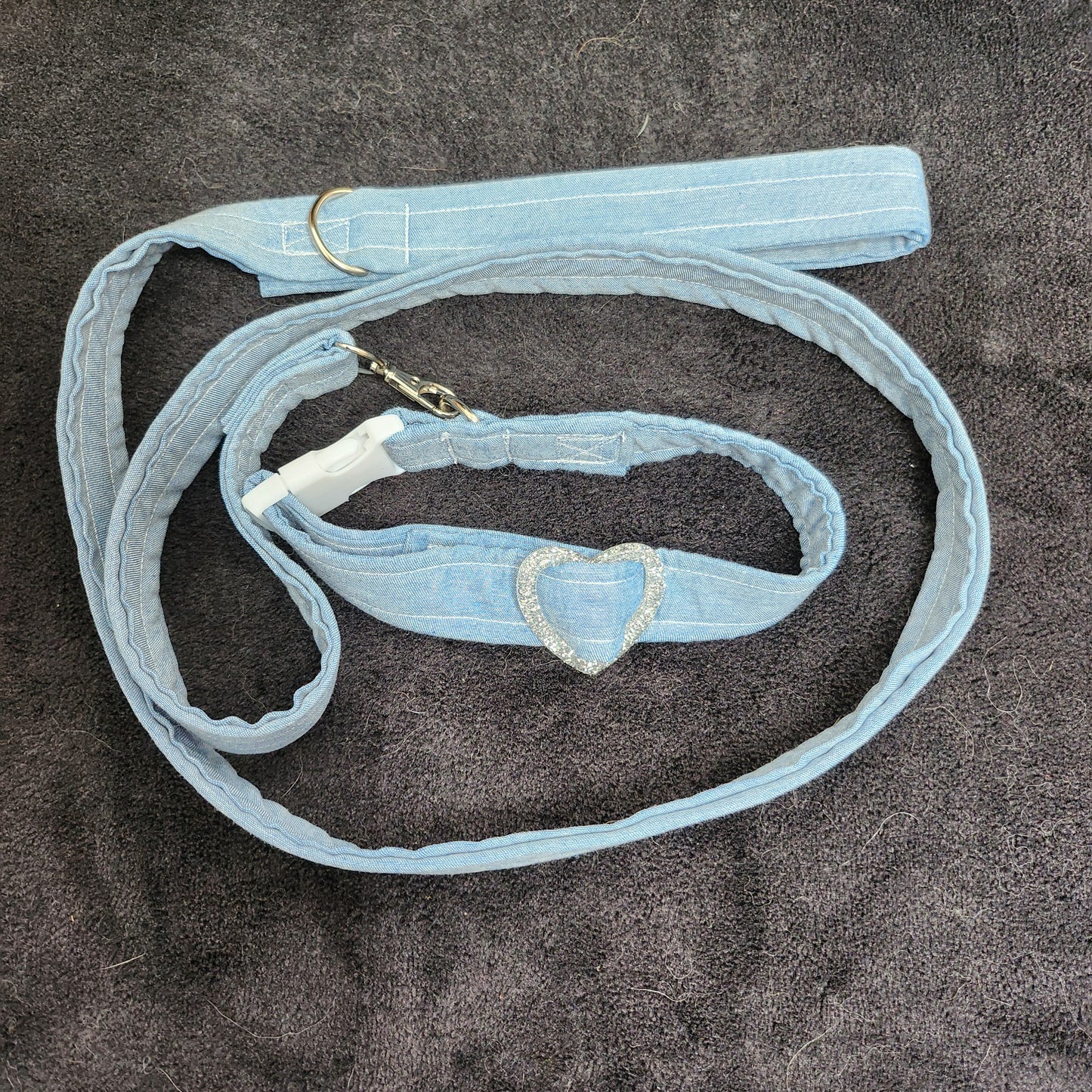 Cotton Denim Heart Pet Collar